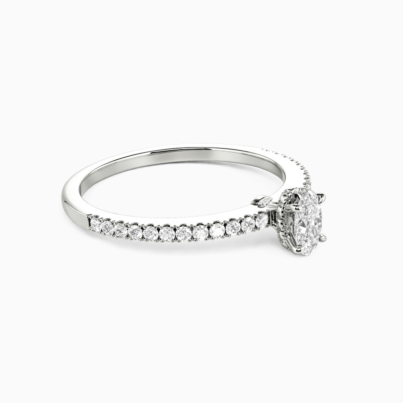 「ザ・ラブノート」 0.3ct オーバルカット・サイドストーン 婚約指輪