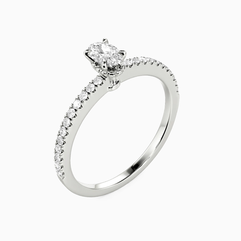 「ザ・ラブノート」 0.3ct オーバルカット・サイドストーン 婚約指輪