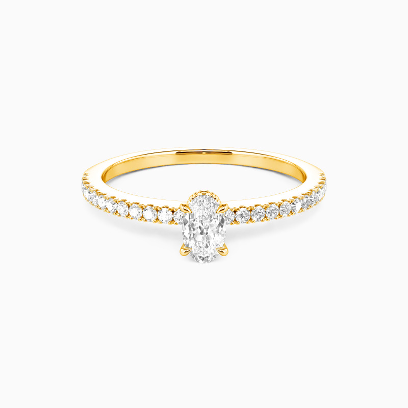 "Die Liebesnotiz" Verlobungsring 0,5 ct Ovalschliff mit Seitensteinen