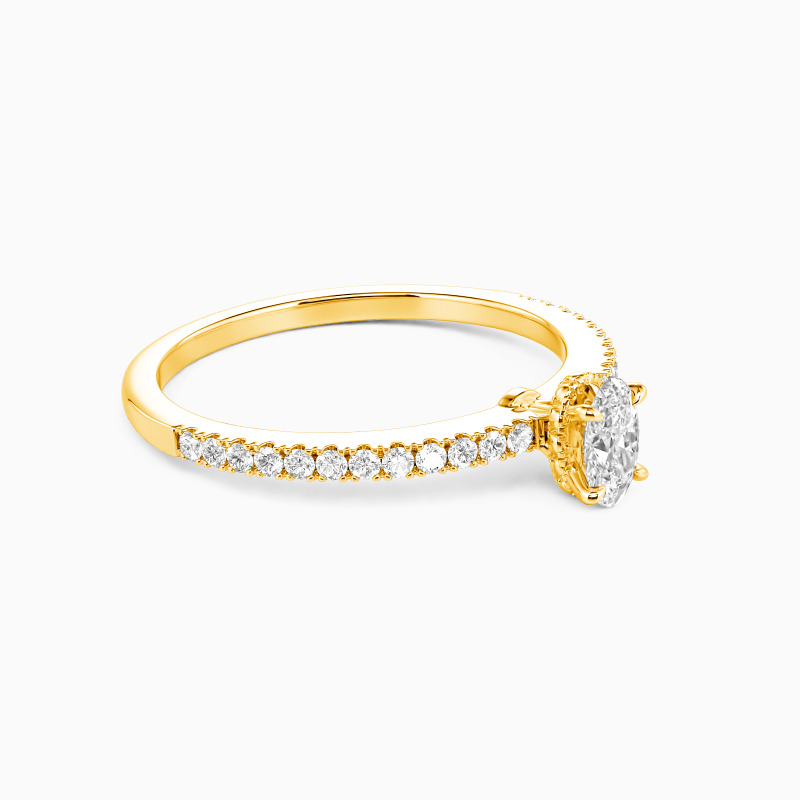 "Die Liebesnotiz" Verlobungsring 0,5 ct Ovalschliff mit Seitensteinen