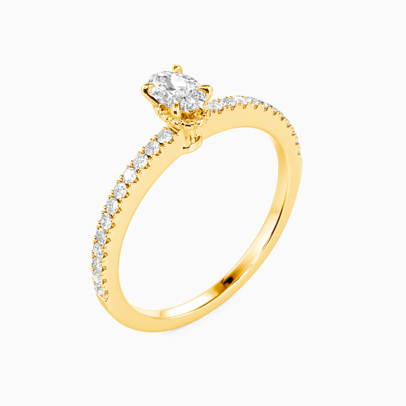 "Die Liebesnotiz" Verlobungsring 0,5 ct Ovalschliff mit Seitensteinen