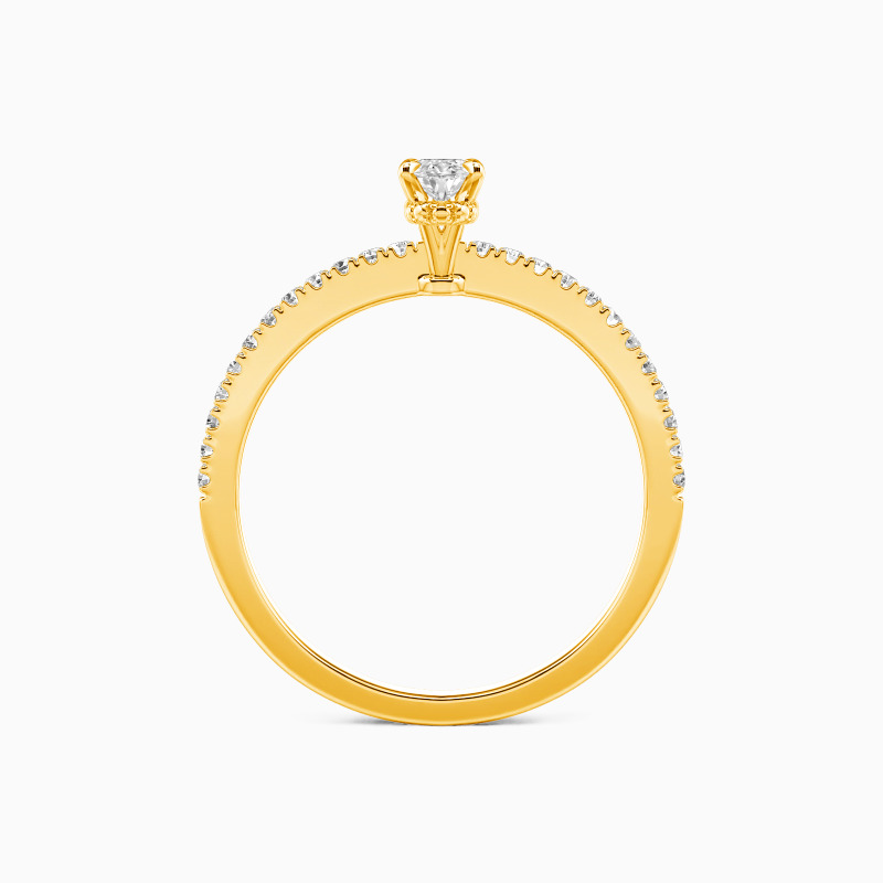 "Die Liebesnotiz" Verlobungsring 0,5 ct Ovalschliff mit Seitensteinen