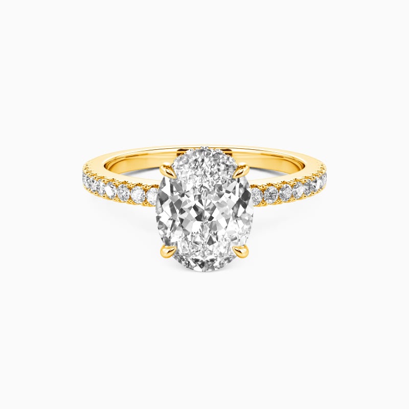 "The Love Note" Oval Cut Side Stone Engagement Ring