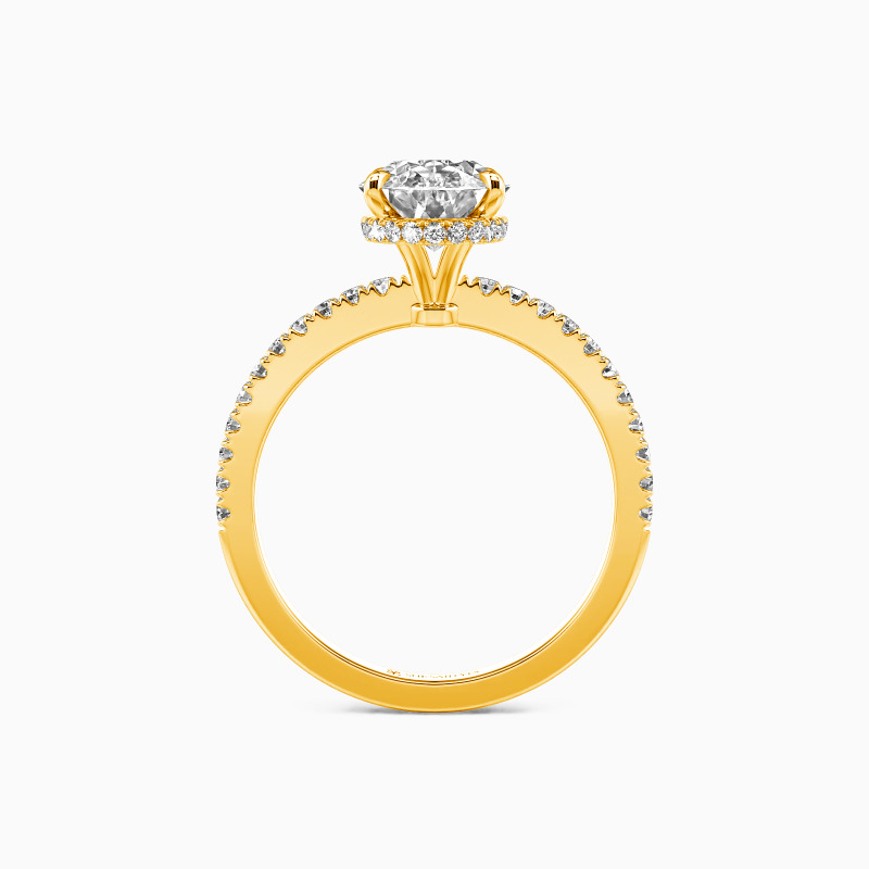 "The Love Note" Oval Cut Side Stone Engagement Ring