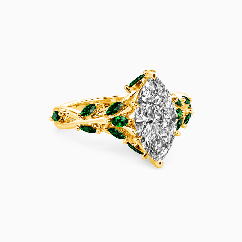 "A Gleam of Fondness" Marquise Cut Side Stone Engagement Ring