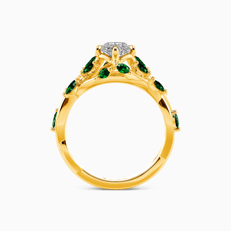 "A Gleam of Fondness" Marquise Cut Side Stone Engagement Ring