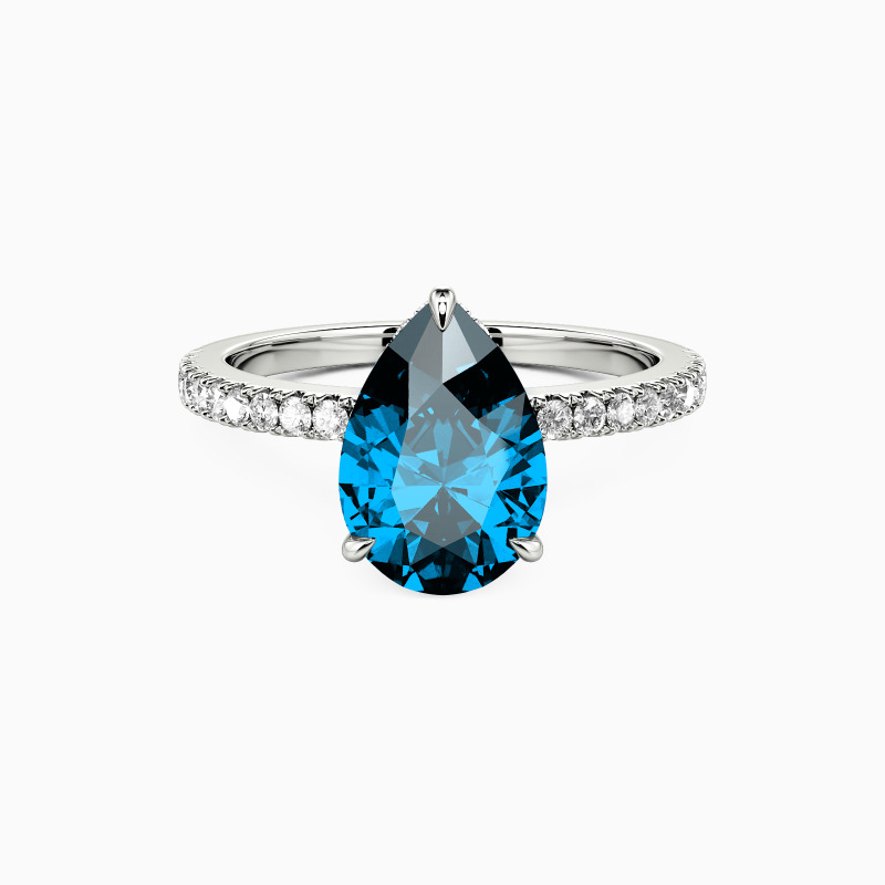 "I Cross My Heart" Pear Cut Side Stone Engagement Ring