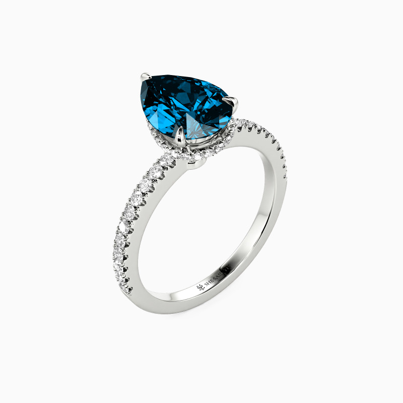 "I Cross My Heart" Pear Cut Side Stone Engagement Ring