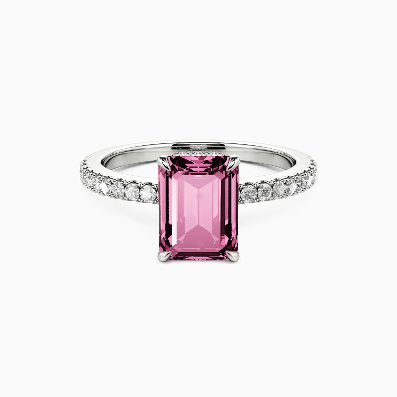 "Your Hand in Mine" 2ct Emerald Cut Side Stone Engagement Ring