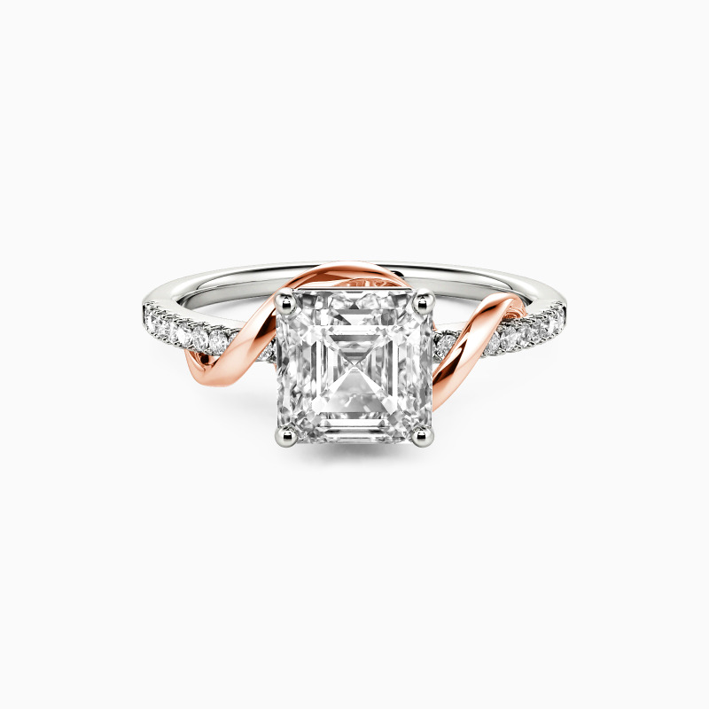 "Loving on Me" Asscher Cut Side Stone Engagement