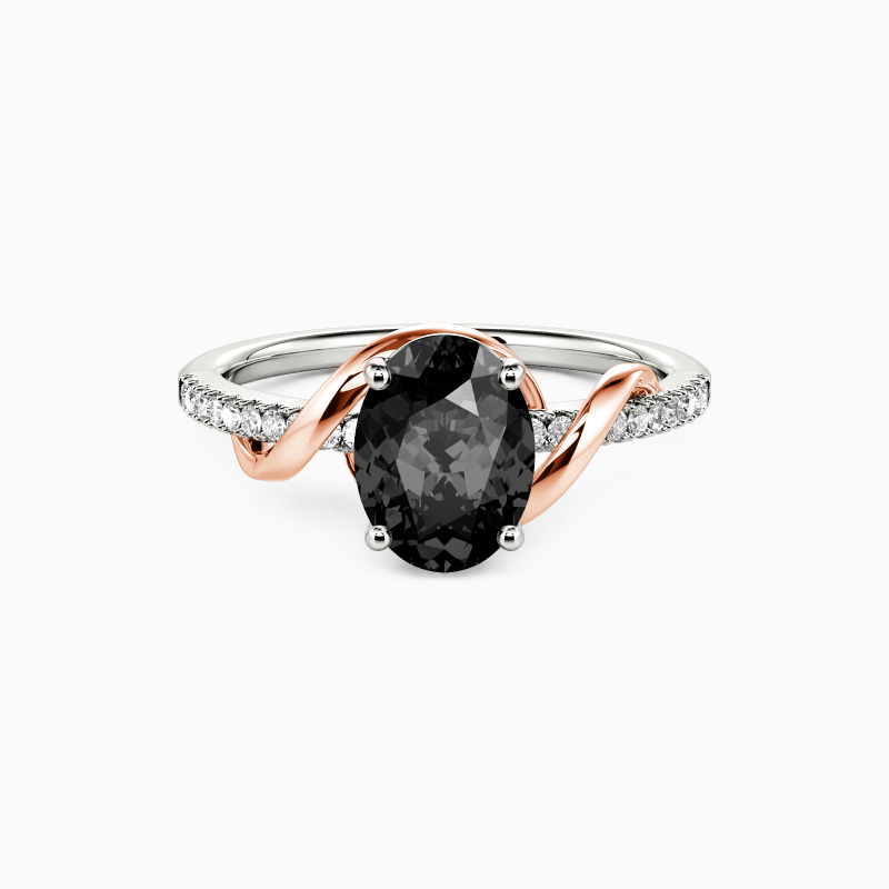 "Forever Right Now" Oval Cut Side Stone Engagement Ring
