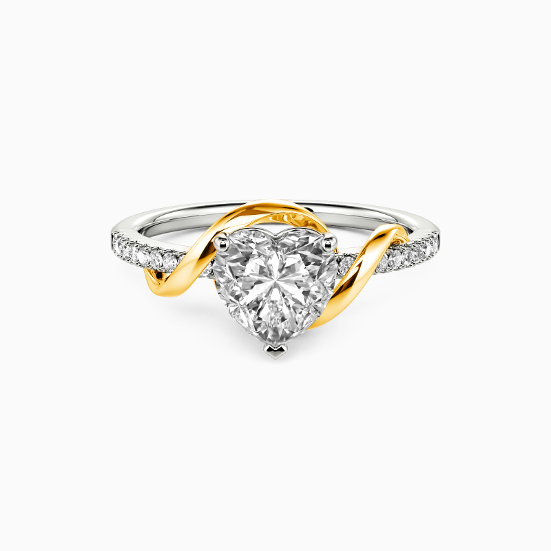 "You Belong with Me" Heart Cut Side Stone Engagement Ring