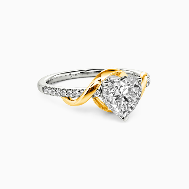 "You Belong with Me" Heart Cut Side Stone Engagement Ring