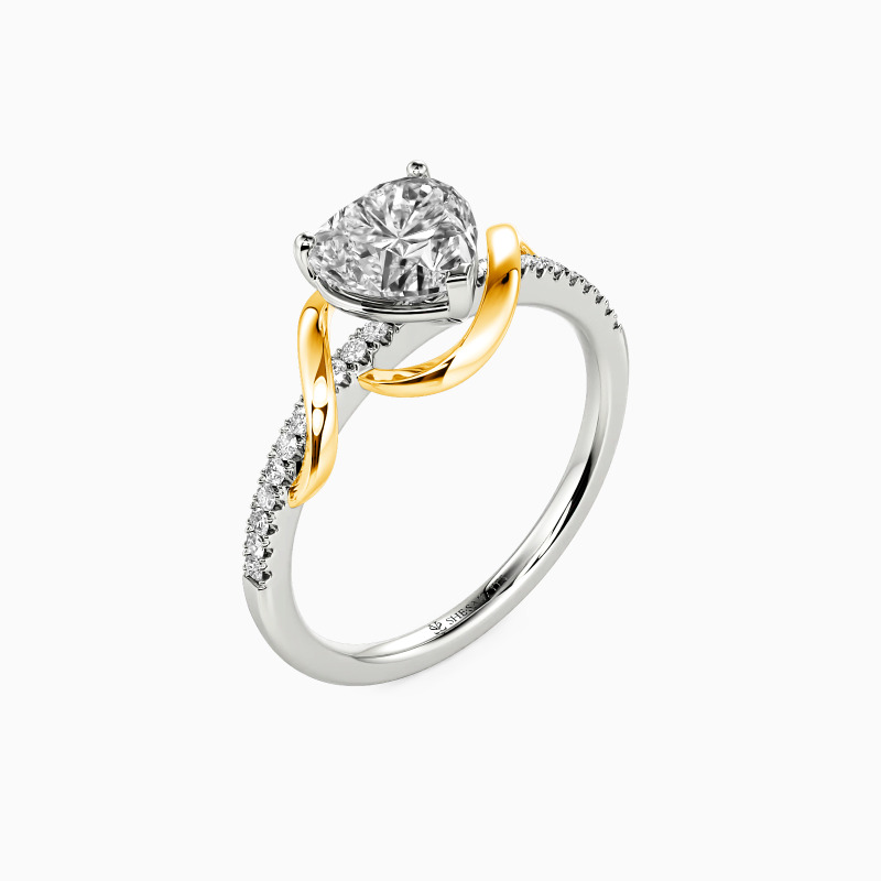 "You Belong with Me" Heart Cut Side Stone Engagement Ring