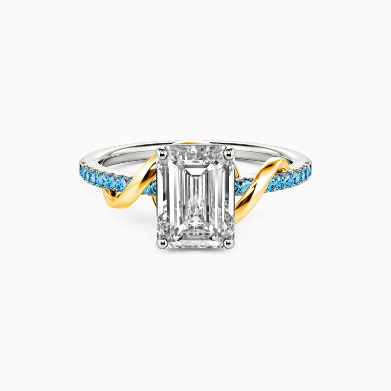 "As It Was" Emerald Cut Side Stone Engagement Ring
