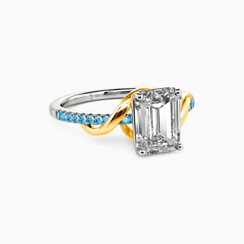 "As It Was" Emerald Cut Side Stone Engagement Ring