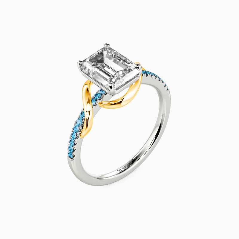 "As It Was" Emerald Cut Side Stone Engagement Ring