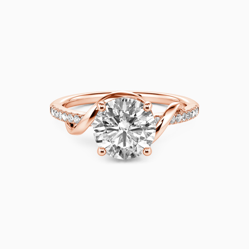 "On My Love" Round Cut Side Stone Engagement Ring