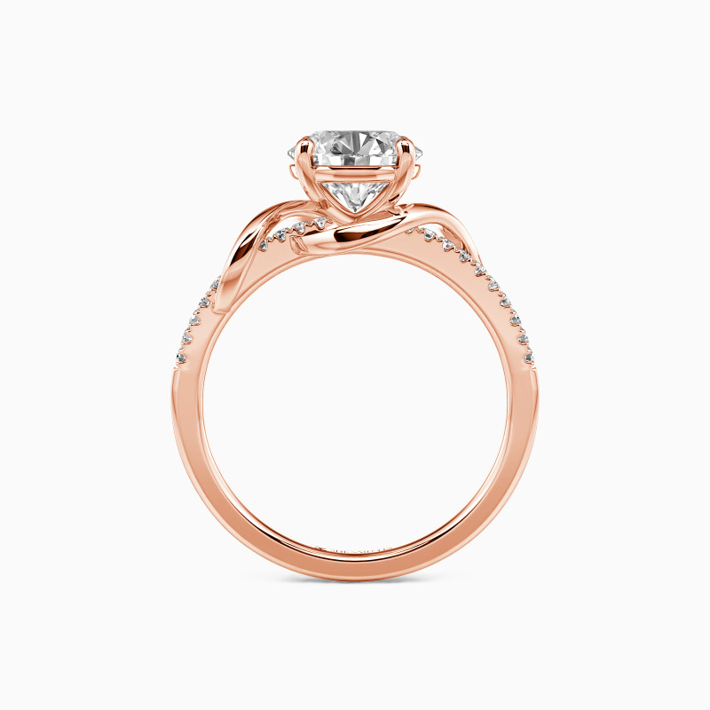 "On My Love" Round Cut Side Stone Engagement Ring