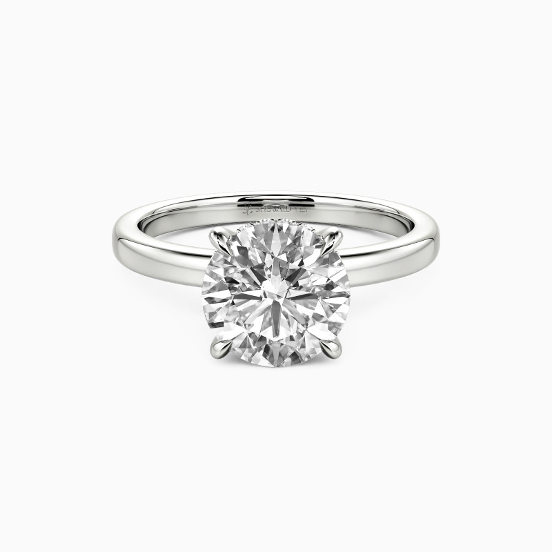 "Endless Summer Nights" Round Cut Side Stone Engagement Ring
