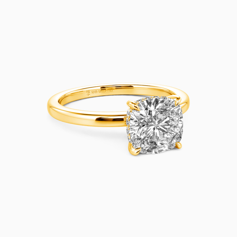 "From This Moment" Cushion Cut Side Stone Engagement Ring