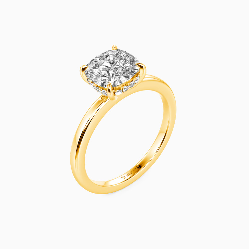 "From This Moment" Cushion Cut Side Stone Engagement Ring