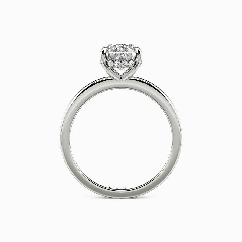 "A Statement of Faith" Oval Cut Side Stone Engagement Ring