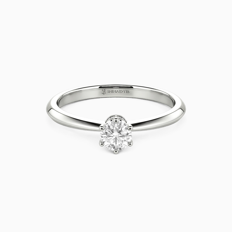 "Hand auf Deinem Herzen" Verlobungsring 0,3 ct Rundschliff mit Seitensteinen