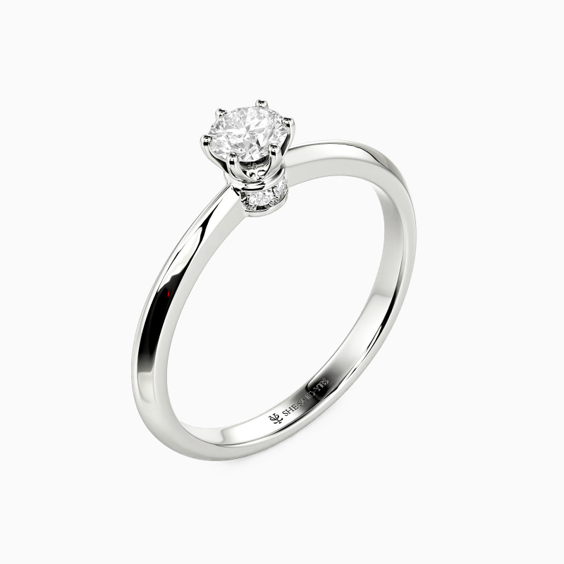 「ハンド・オン・ユア・ハート」 0.3ct ラウンドカット・サイドストーン 婚約指輪