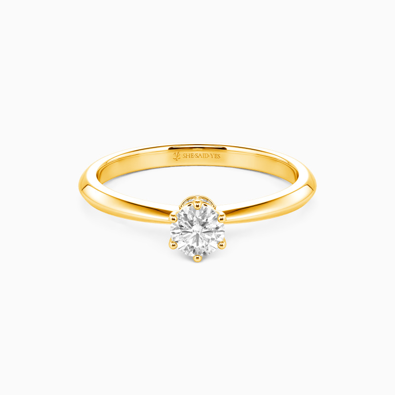 "Hand On Your Heart" 0.8ct Round Cut Side Stone Engagement Ring