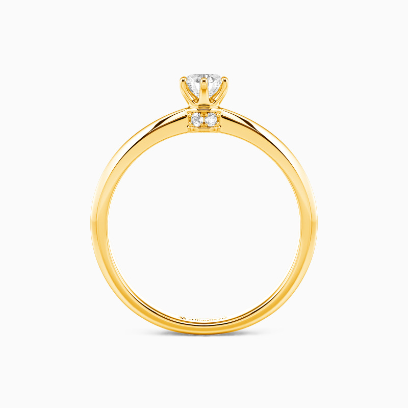 "Hand On Your Heart" 0.8ct Round Cut Side Stone Engagement Ring