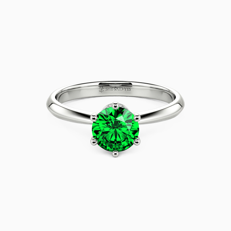 「心に誓う愛」 0.5ct ラウンドカット サイドストーン 婚約指輪