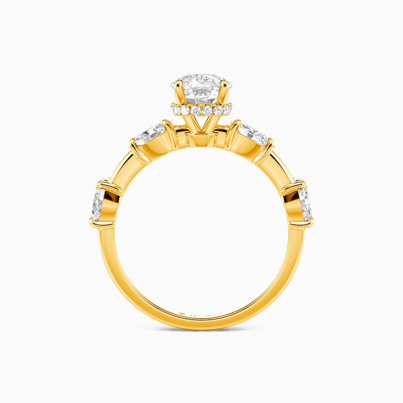 "Tender Moments" 2ct Elongated Cushion Side Stone Engagement Ring