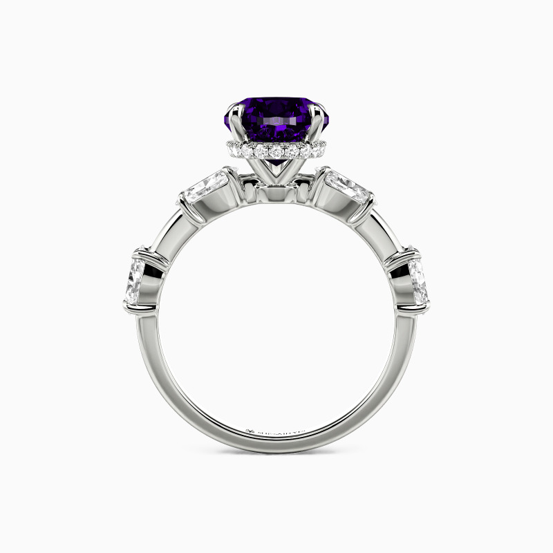 "Love Me Harder" 4ct Pear Cut Side Stone Engagement Ring