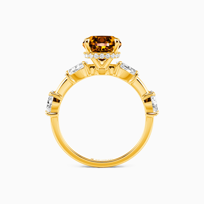 "Love Me Harder" 2ct Pear Cut Side Stone Engagement Ring