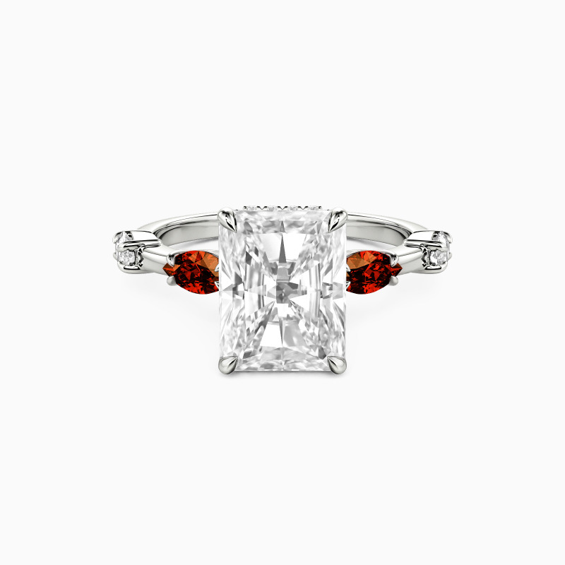 "Everything More" 3ct Radiant Cut Side Stone Engagement Ring