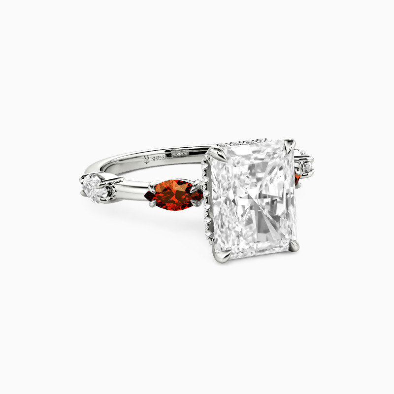 "Everything More" 3ct Radiant Cut Side Stone Engagement Ring