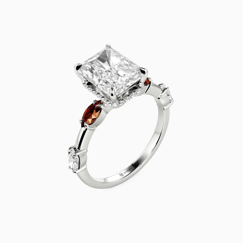 "Everything More" 3ct Radiant Cut Side Stone Engagement Ring