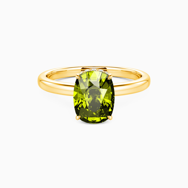 "Forever One" 4ct Elongated Cushion Side Stone Engagement Ring
