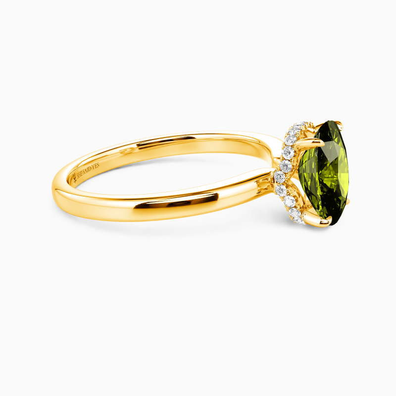 "Forever One" 4ct Elongated Cushion Side Stone Engagement Ring