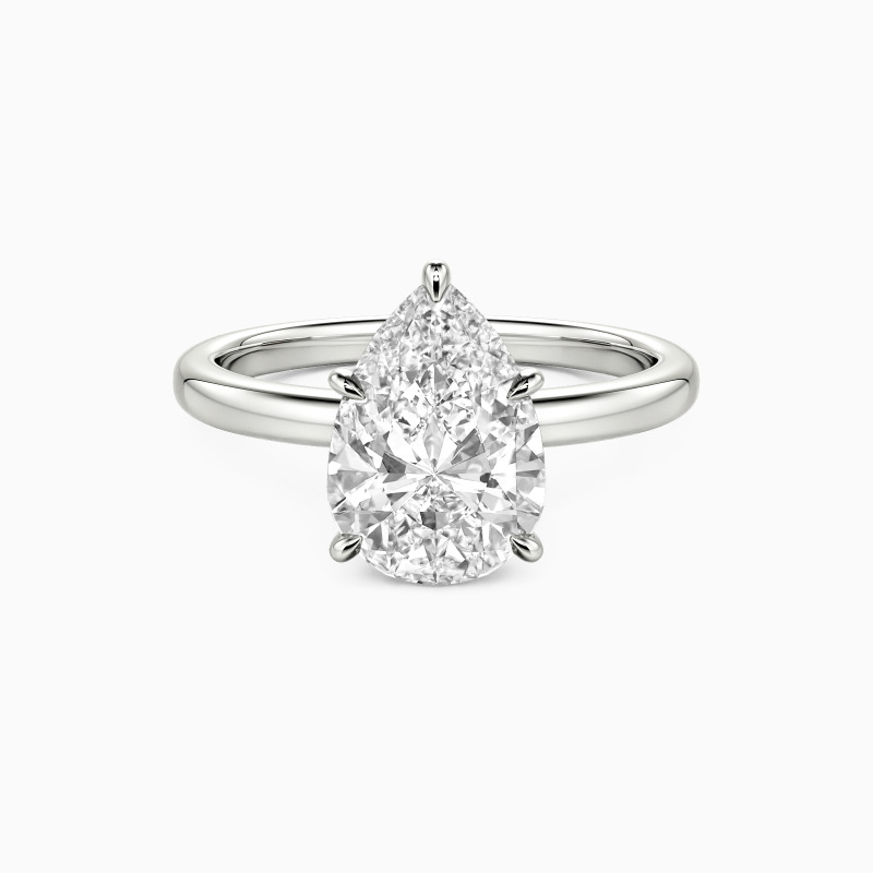 "Promise Me Forever" 4ct Pear Cut Side Stone Engagement Ring
