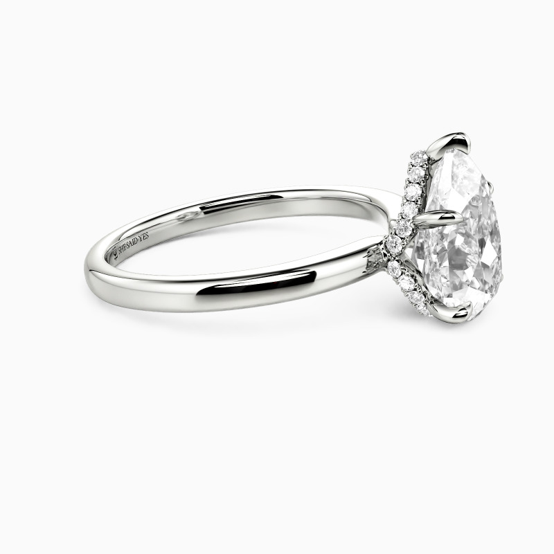 "Promise Me Forever" 4ct Pear Cut Side Stone Engagement Ring
