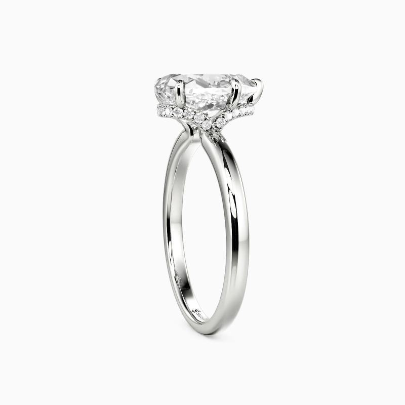 "Promise Me Forever" 4ct Pear Cut Side Stone Engagement Ring