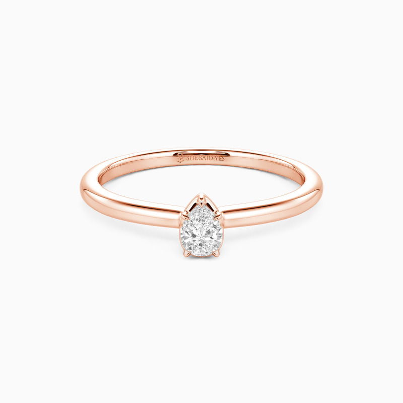 "Versprich Mir Für Immer" Solitär-Verlobungsring 0,8 ct Birnenschliff