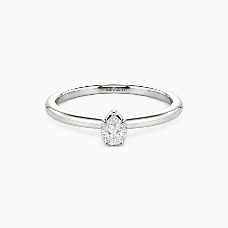 "Promise Me Forever" 1ct Pear Cut Solitaire Engagement Ring