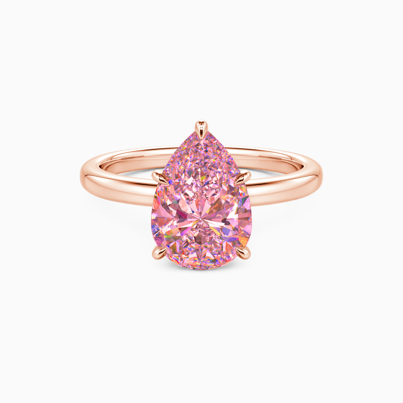 "Promise Me Forever" 2ct Pear Cut Side Stone Engagement Ring