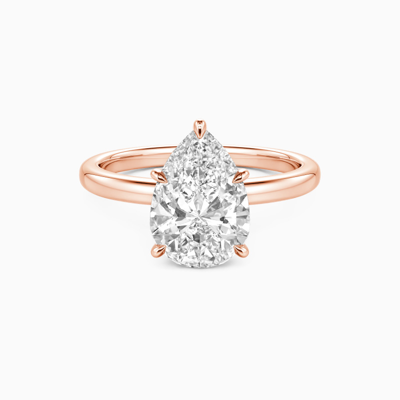 "Promise Me Forever" 2ct Pear Cut Side Stone Engagement Ring