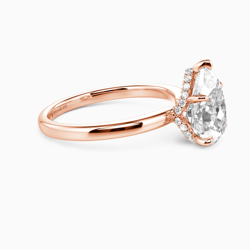 "Promise Me Forever" 2ct Pear Cut Side Stone Engagement Ring