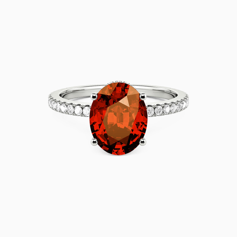 "Love You Like I Do" 2ct Oval Cut Side Stone Engagement Ring