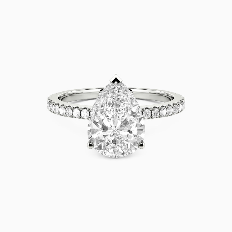 "Yours, Always" 4ct Pear Cut Side Stone Engagement Ring